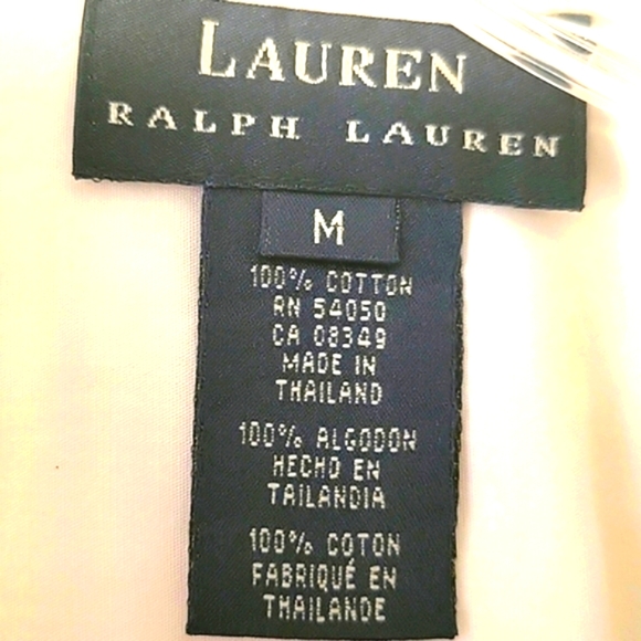 LAUREN RALPH LAUREN WOMEN’S WHITE LONG SLEEVE STITCHED FRONT SHIRT SZM - Picture 9 of 10